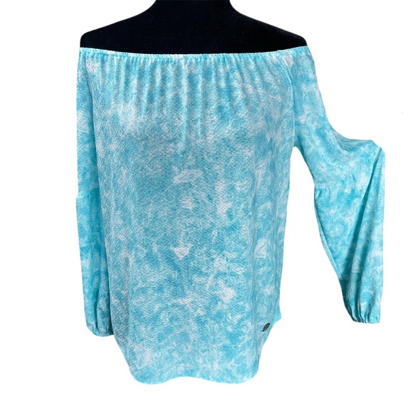 NWT Michael Kors Turquoise Off shoulder Blouse - Picture 1 of 13